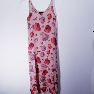 Banana Republic Soft Silk Sheer Floral Dress sz XS